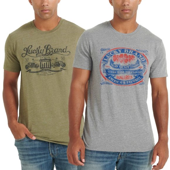 Lucky Brand Other - NWT Lucky Brand 2-Pack T-Shirt Soft Cotton Logo Graphic Print Tee